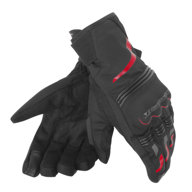 Dainese Tempest D-Dry Gloves Black/Red Medium - Waterproof Motorcycle Glove - Click Image to Close