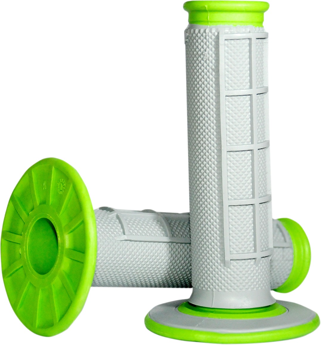 MX Dual Compound Grips 1/2 Waffle - Grey/ Green - Click Image to Close