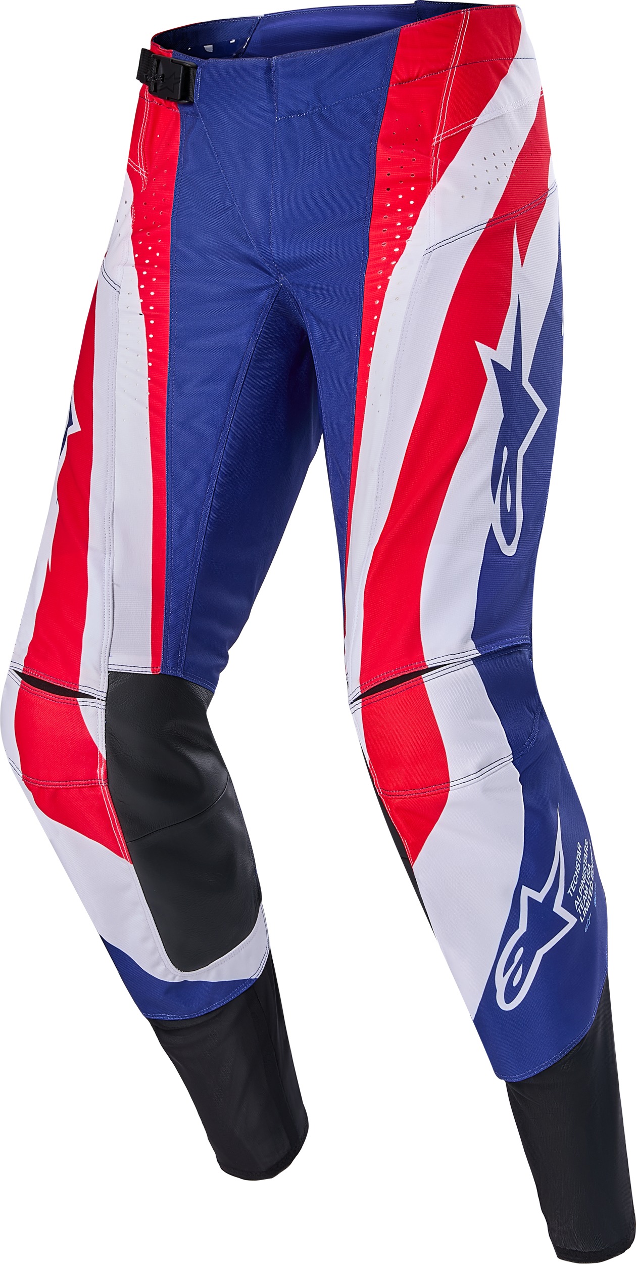 Techstar Union LE Pants Bright Red/Dark Blue/White US 34 - Durable race-fit pants For US Size 34 - Click Image to Close