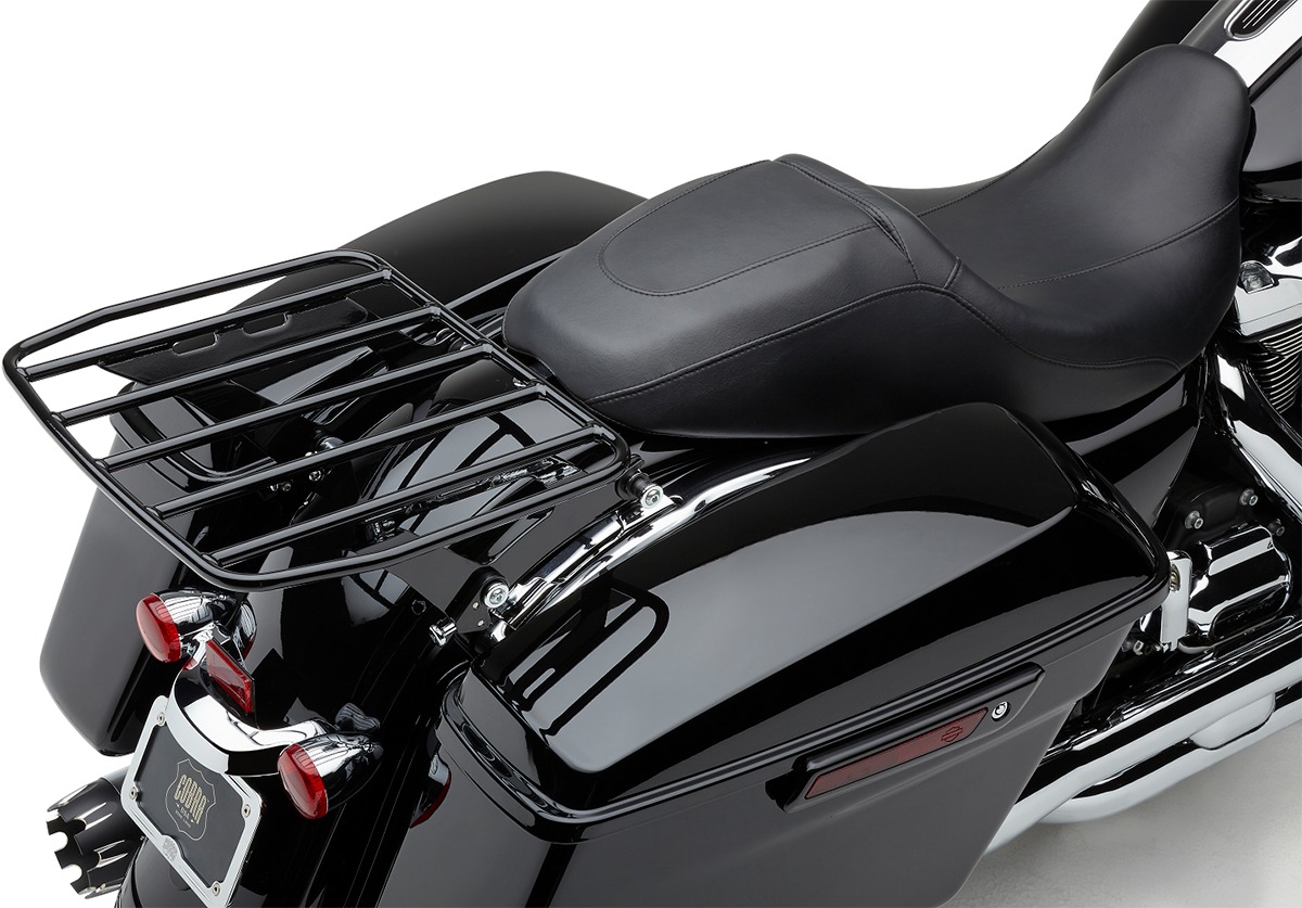 BA Flat Racks for Harley-Davidson - Ba Flat Rack Gloss Black - Click Image to Close