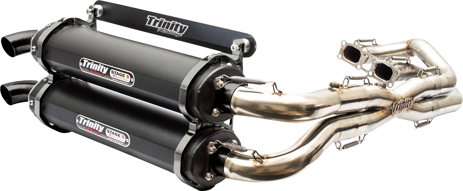 Stage 5 Full Exhaust - Dual Cerakote Black Mufflers - For Polaris RZR XP 1000 - Click Image to Close