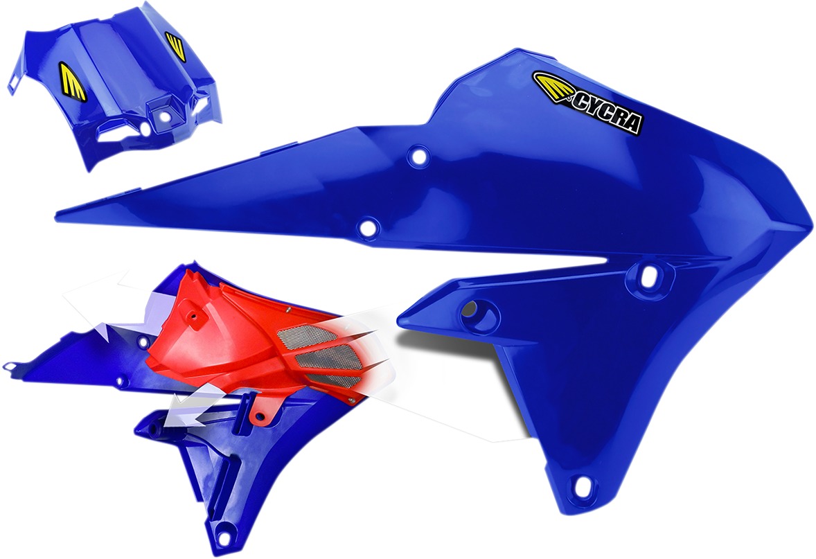 15-19 Yamaha WR250F Powerflow Radiator Shrouds OEM Blue - Click Image to Close