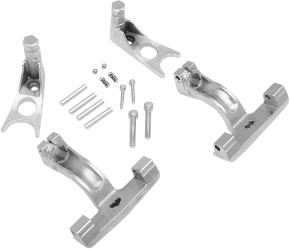 Chrome Passenger Floorboard Mounts Kit - For most 00-17 FLST/FXST - Click Image to Close