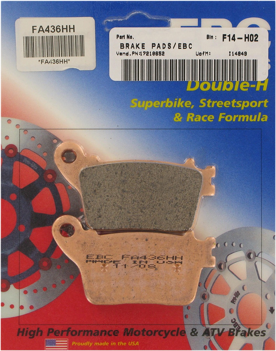 Sintered Double-H Rear Brake Pads - Click Image to Close