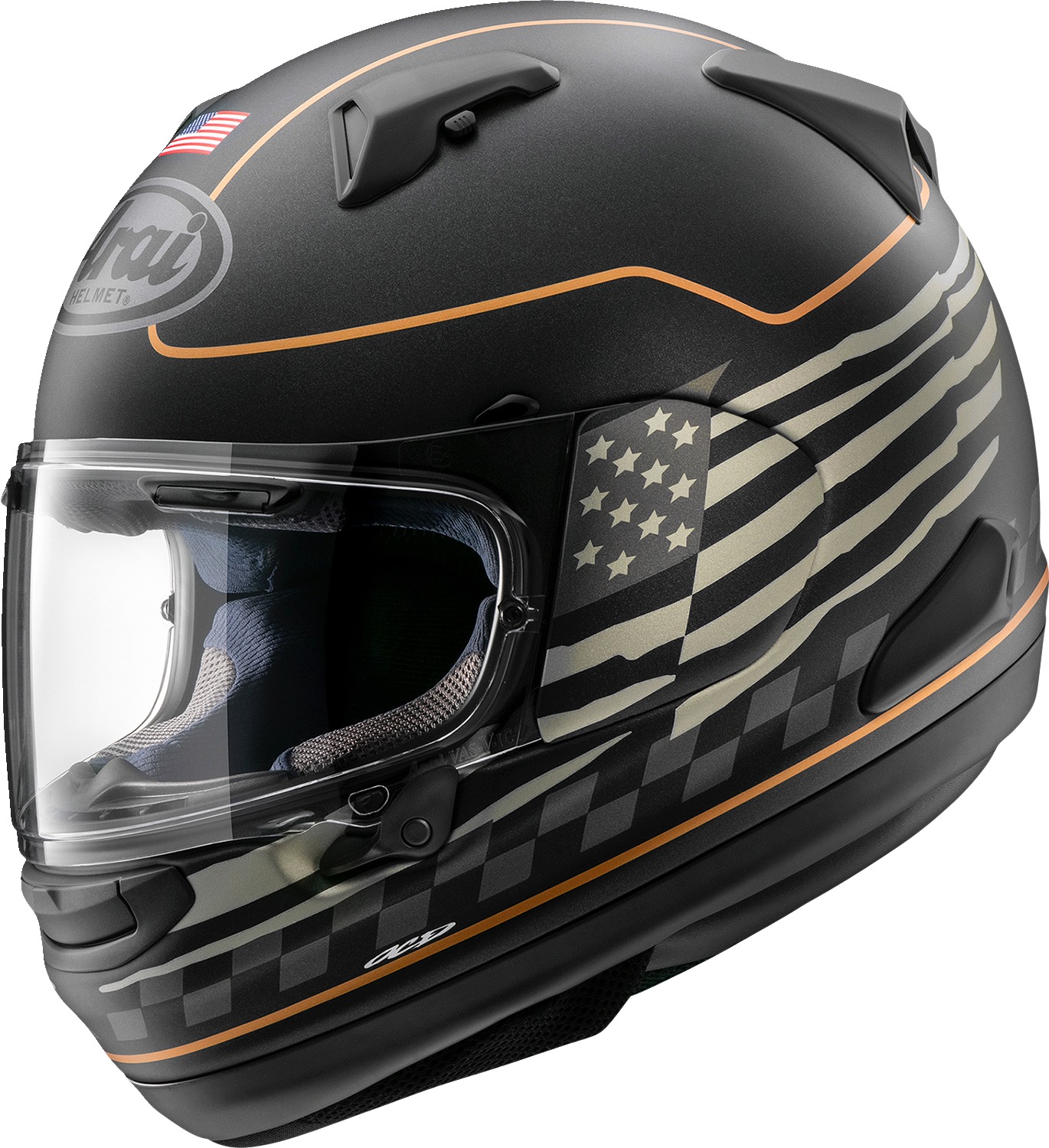 Arai Signet-X US Flag Helmet Black Frost XS - Full-face helmet with US Flag graphic - Click Image to Close