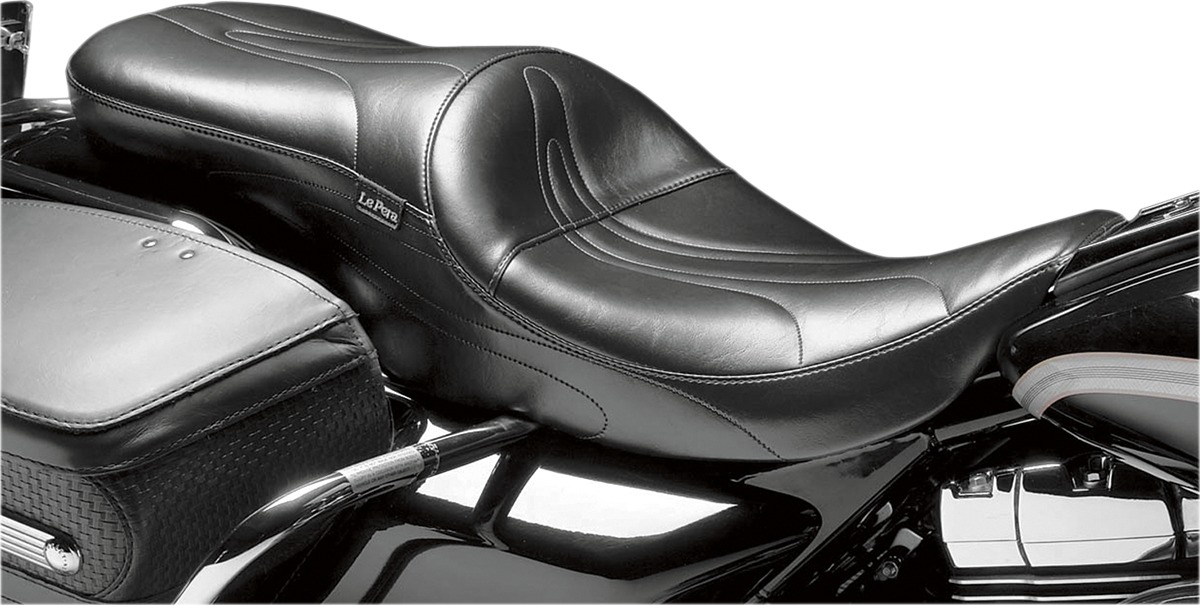 Sorrento Stitched Vinyl 2-Up Seat Black Low - For 02-07 Harley FLHR - Click Image to Close