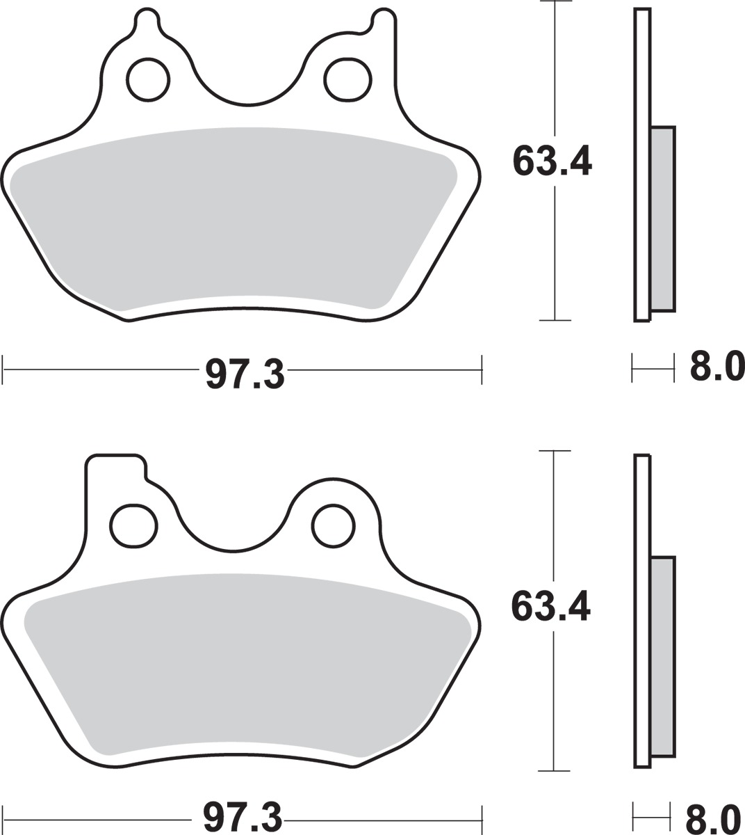 Sintered Brake Pads - 826H.Hs Sint Brake Pads Sbs - Click Image to Close