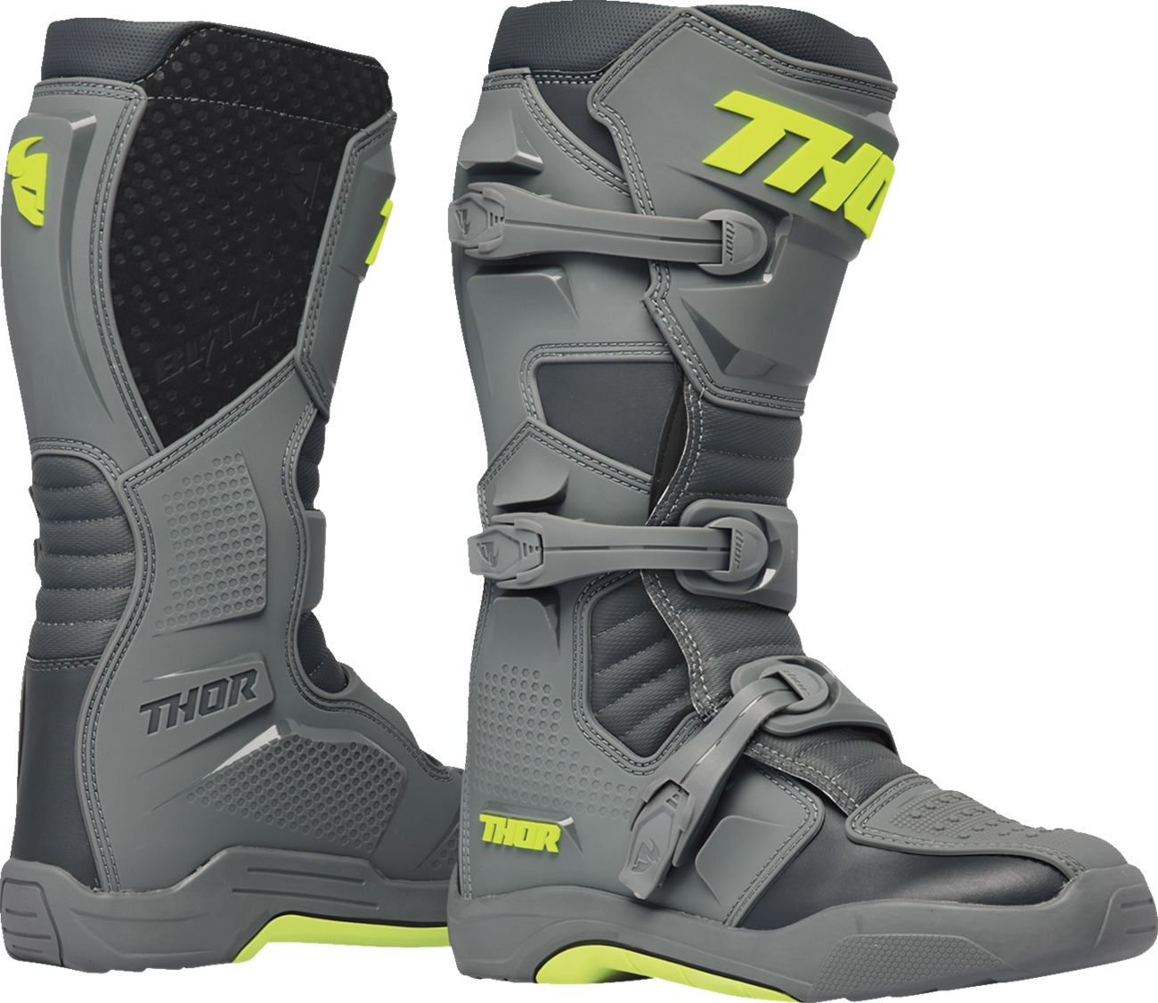 Thor Blitz XR Boots Gray/Charcoal Men's Size 9 - Durable off-road boots with secure fit - Click Image to Close