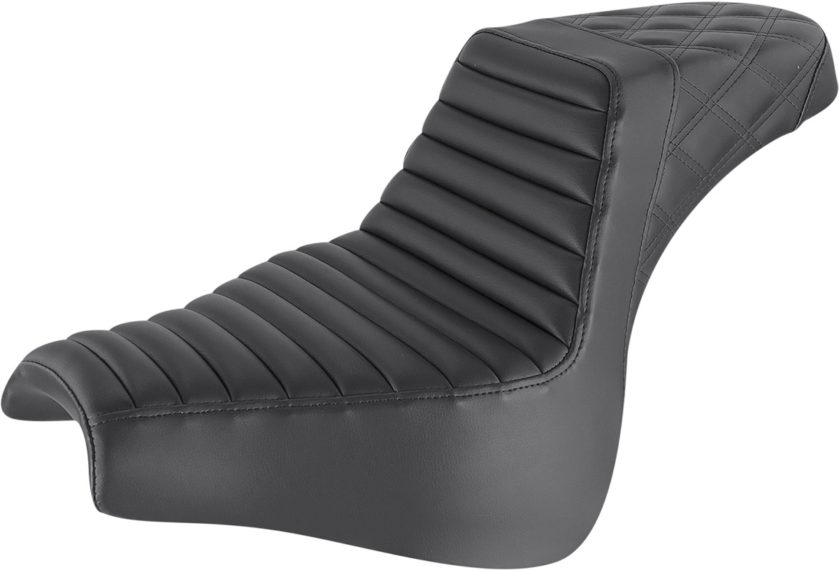 Step-Up Tuck and Roll 2-Up Seat - Black - For 18-20 Harley FXFB/S - Click Image to Close