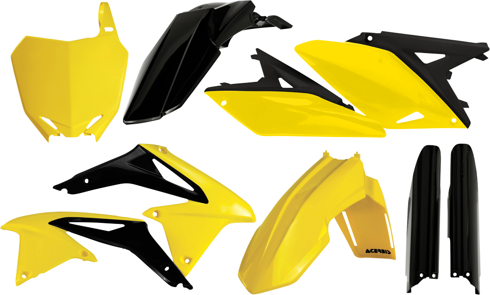 Full Plastic Kit - Yellow/Black Original 2016 - For 10-18 Suzuki RMZ250 - Click Image to Close