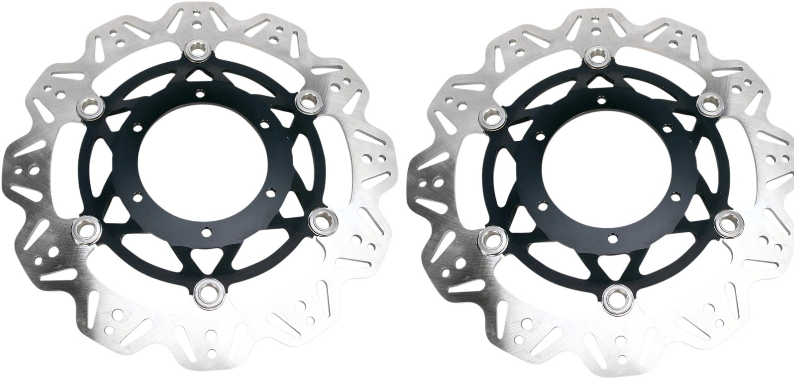 Front VEE Brake Rotors - Black - VEE Style Brake Rotor - Black Center Front Set - Click Image to Close