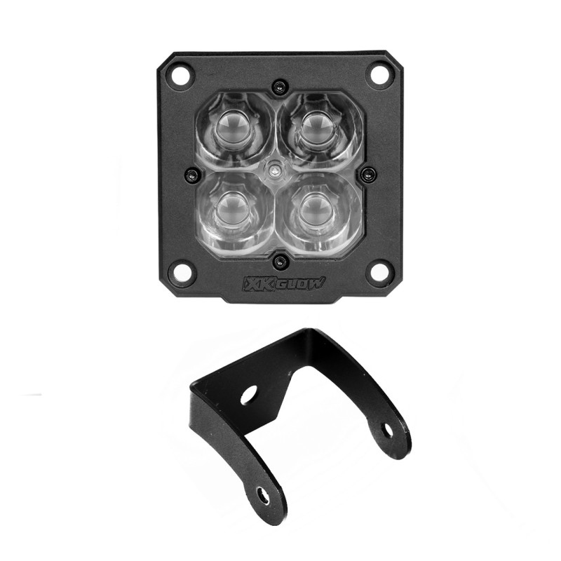 Flush Mount 20w LED Cube Light w/ RGB Accent Light Kit w/ Spot Beam 2pc - Click Image to Close