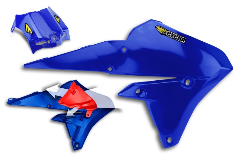 15-19 Yamaha WR250F Powerflow Radiator Shrouds OEM Blue - Click Image to Close