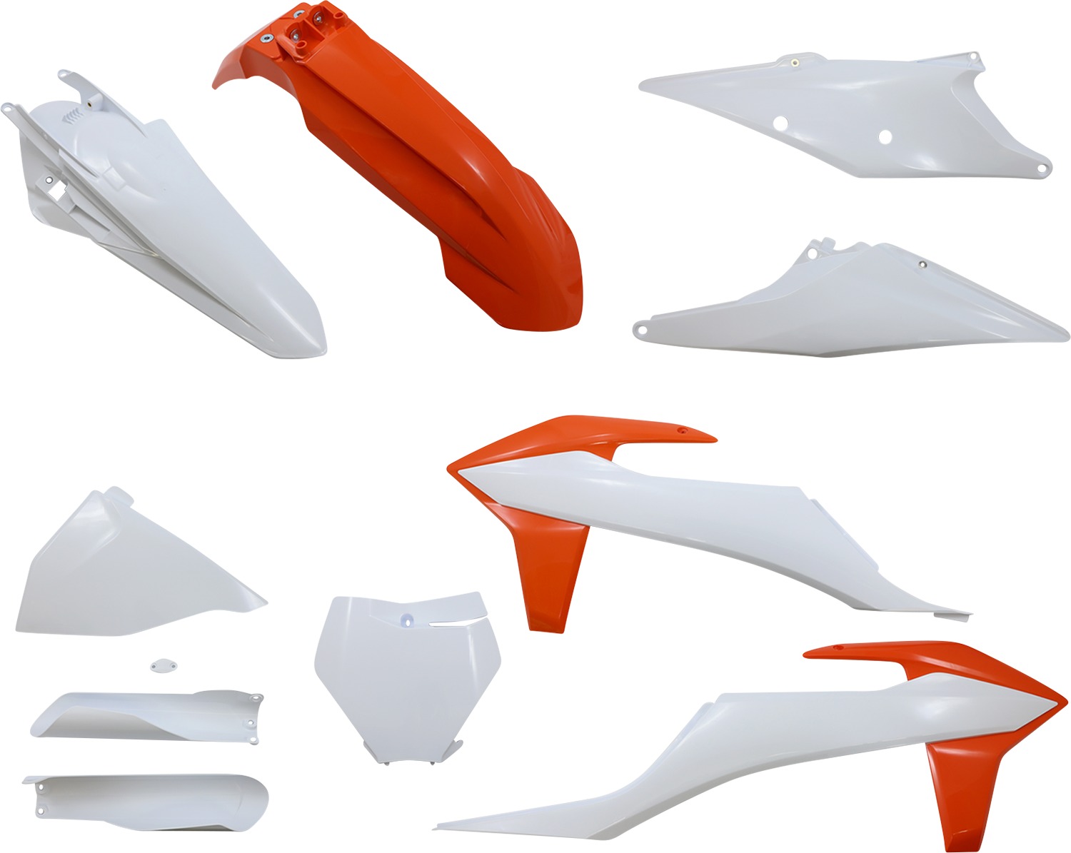 Full Plastic Kit - White/Orange Original 2021 - Fits Many 19-22 KTM 125-450 - Click Image to Close