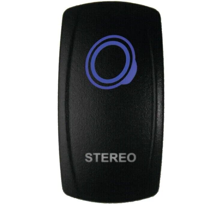 Racing Lighted Switch Stereo On/Off Blue - Click Image to Close