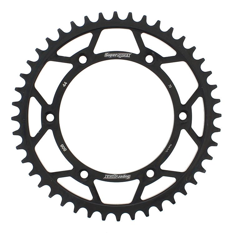 Rear Steel Sprocket 44T - Black - For 80-16 Kawasaki Suzuki - Click Image to Close