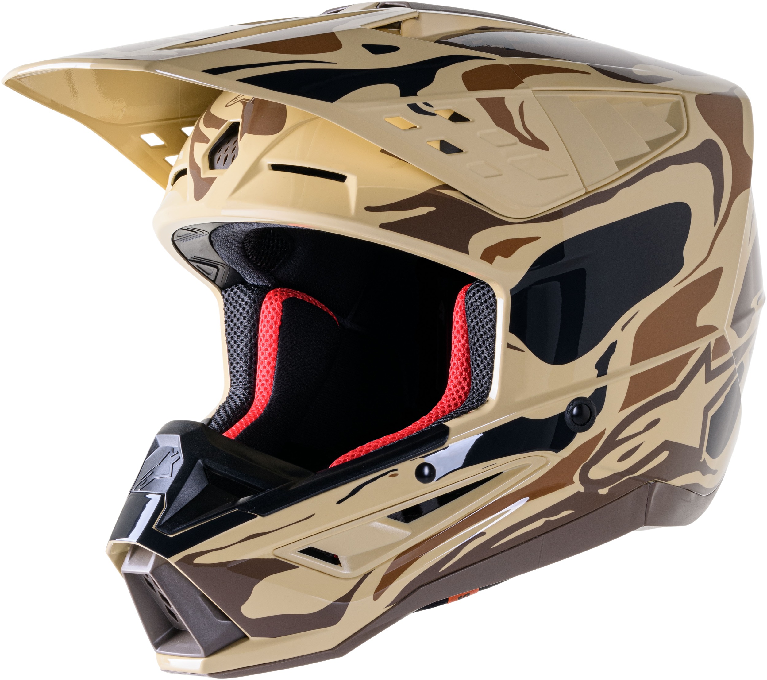 Alpinestars S-M5 Helmet - Dark Brown/Kangaroo Matte Medium - For Medium fit, DOT/ECE certified. - Click Image to Close