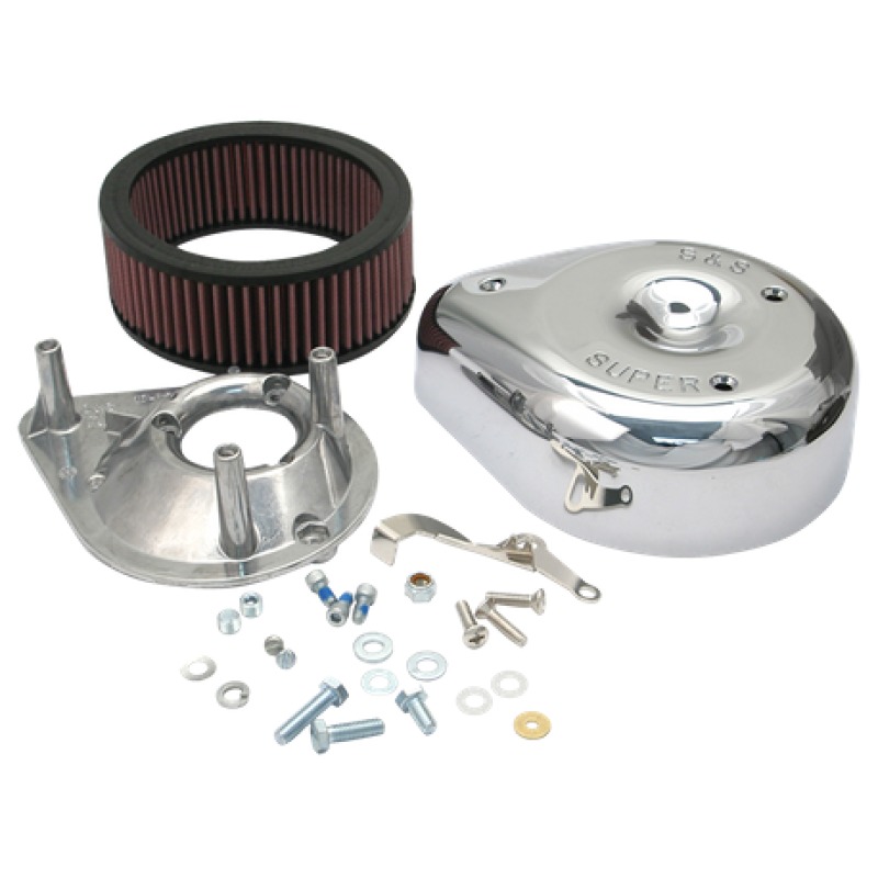 55-84 BT/57-85 Sportster Models Teardrop Air Cleaner Kit for S&S Super E/G Carb - Click Image to Close