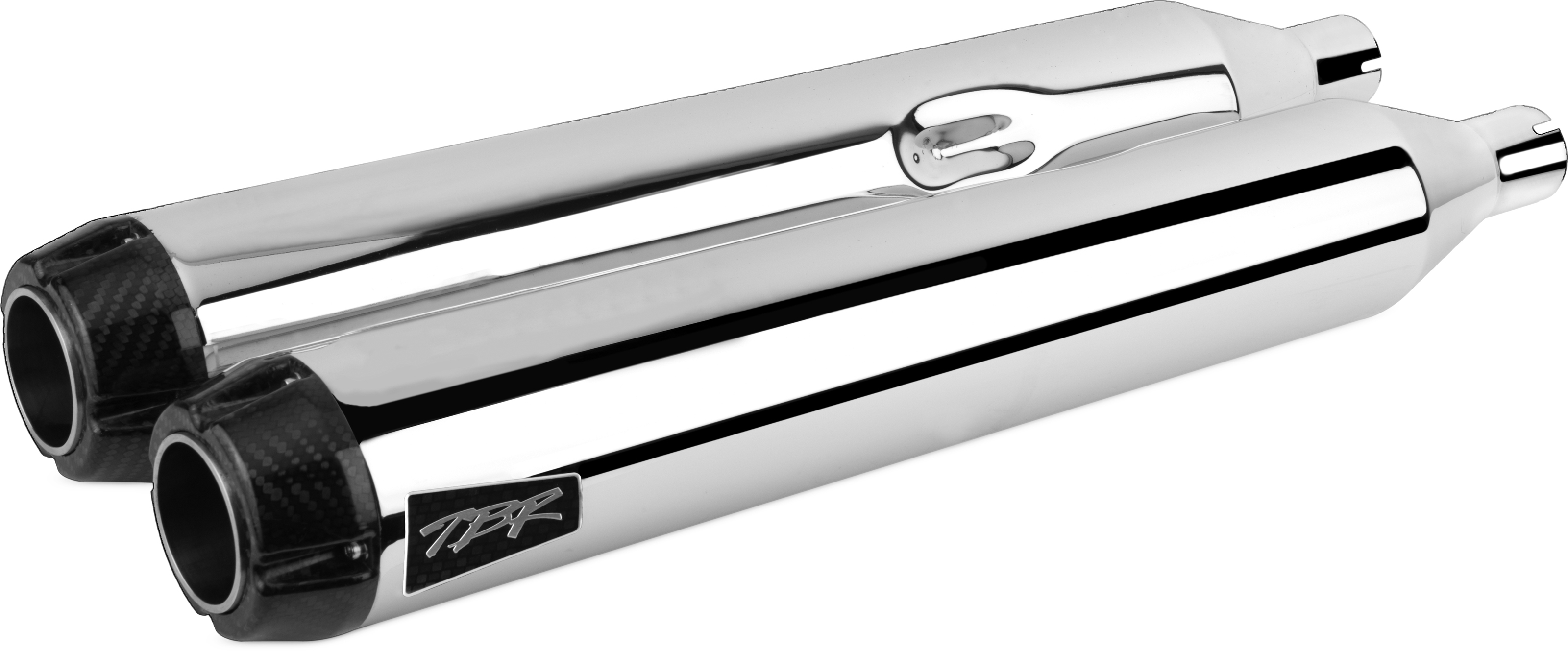 Comp-S Slip On Exhaust Mufflers - Chrome & Carbon Fiber - For 17-21 Harley Touring - Click Image to Close