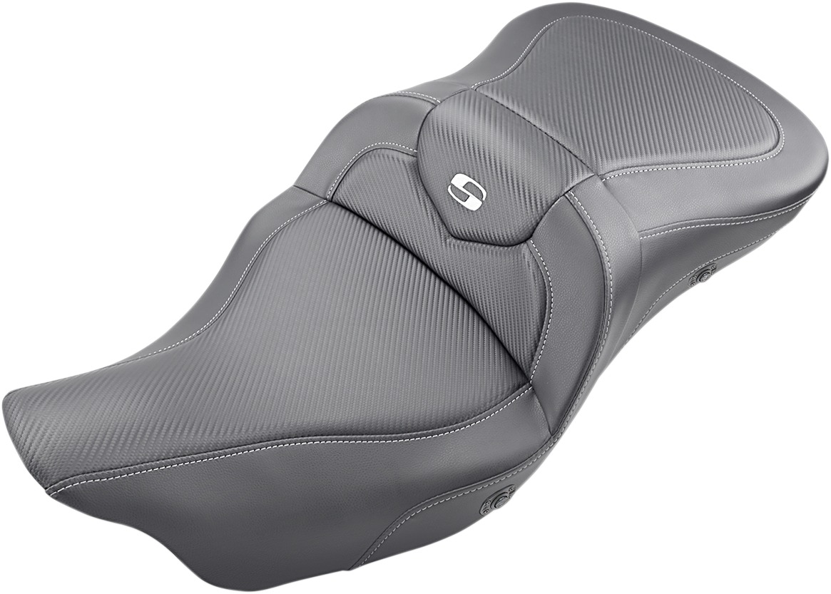 Heated Extended-Reach Road Sofa CF 2-Up Seat Gel - Harley Touring - Click Image to Close