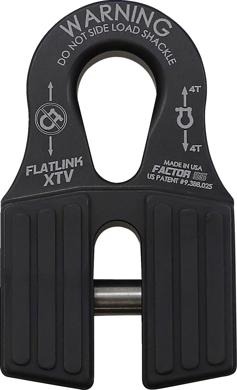 FlatLink XTV Winch Line Shackle Mount - Black - Click Image to Close