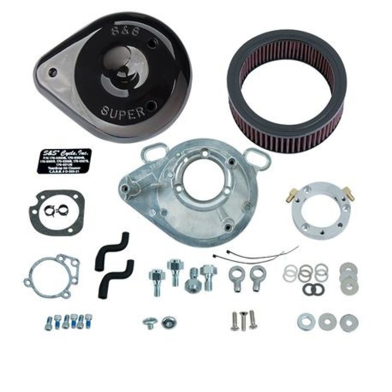 01-17 Stock EFI BT Models Teardrop Air Cleaner Kit - Gloss Black - Click Image to Close