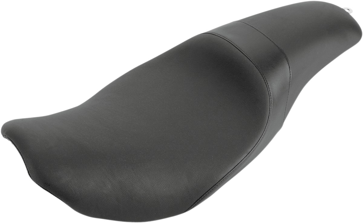 Short Hop Wide Plain Leather 2-Up Seat - For 08-20 Harley FLH FLT - Click Image to Close