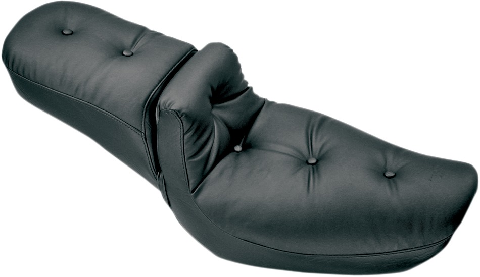 Regal Pillow Vinyl 2-Up Seat Black Foam - For 96-03 Harley FXD Dyna - Click Image to Close