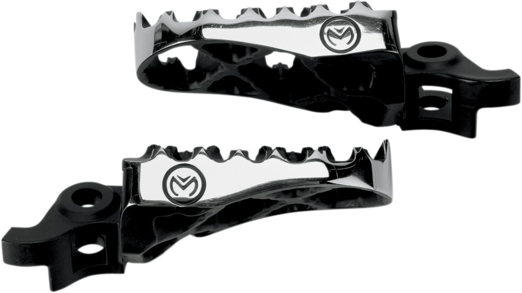 Black/Silver Hybrid Footpegs - For 05-20 Kawasaki KX 250/450 - Click Image to Close