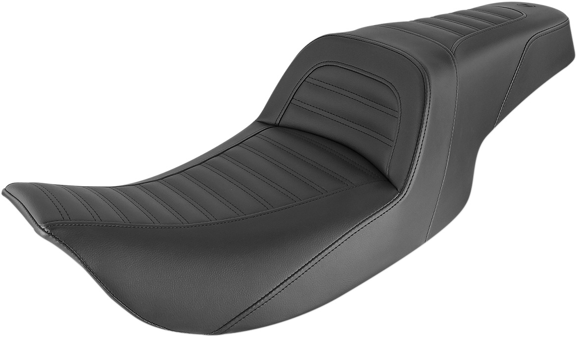 Slim Pleated 2-Up Seat Black Gel - For Harley FLHR FLHX - Click Image to Close