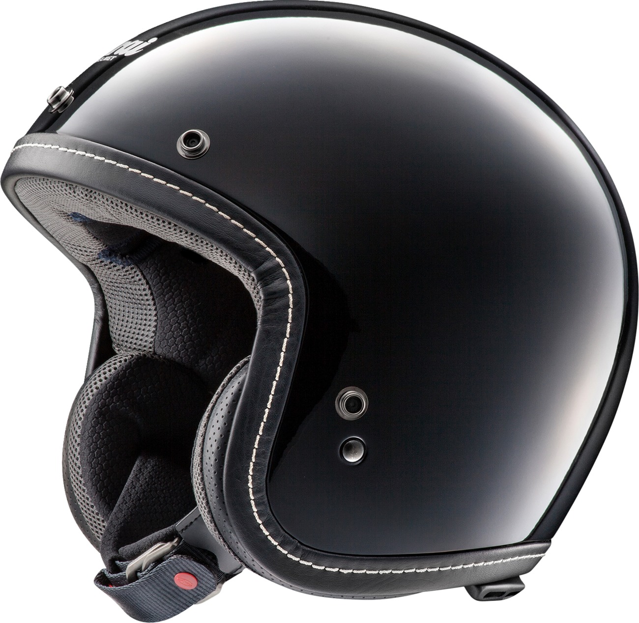 Arai Classic-V Helmet - Black, Small - Gloss black open-face helmet, size small - Click Image to Close