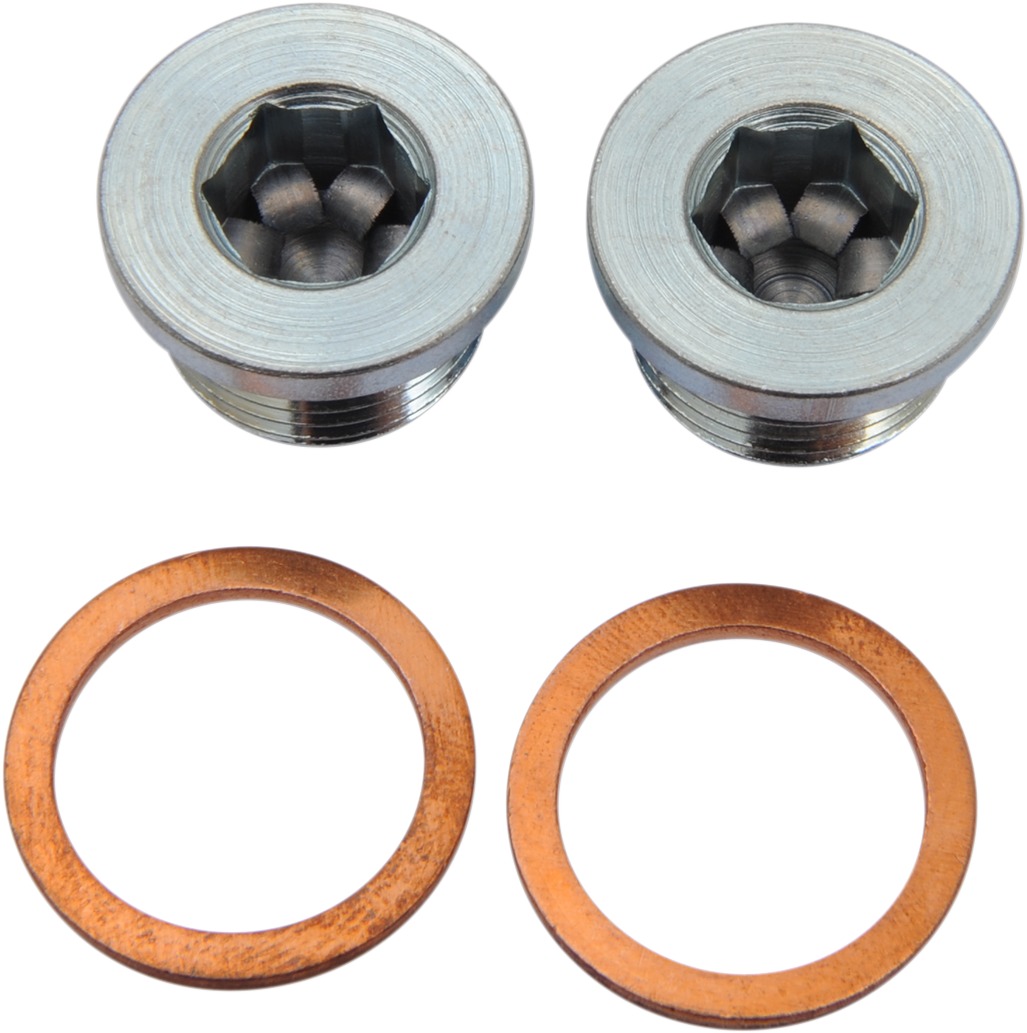 18mm Sensor Bung Plug Kit w/ Gaskets - Pair M18 x 1.5 - Click Image to Close