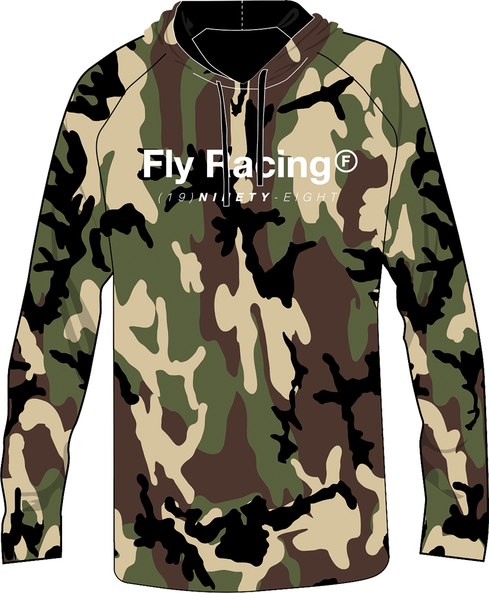 FLY TRADEMARK Hoodie Army Camo SM - Comfortable hoodie in Army Camo design - Click Image to Close