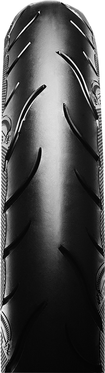 MH90-21 Cobra Chrome AV91 Front Tire BW, Reinforced - Click Image to Close