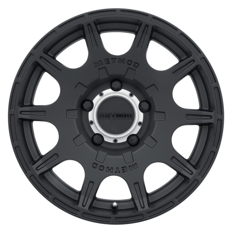 MR308 Roost 18x9 +18mm Offset 5x150 110.5mm CB Matte Black Wheel - Click Image to Close