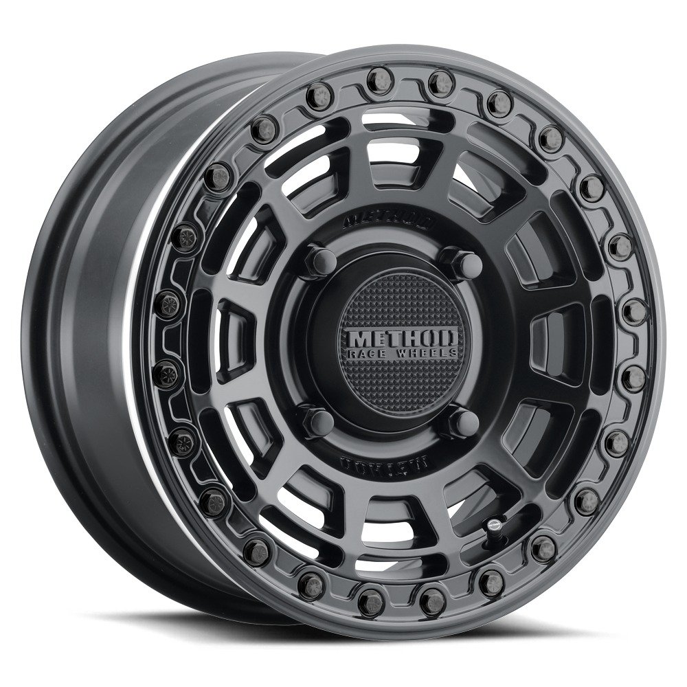 MR415 Beadlock 15x10 / 6+4/25mm / 5x4.5 / 76 CB MT Black Wheel - GL Black Ring - Click Image to Close