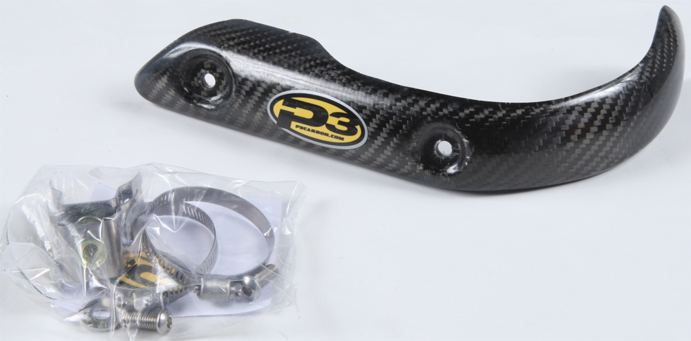 Carbon Fiber Exhaust Pipe Guard / Heat Shield - For 14-17 Honda CRF250R - Click Image to Close