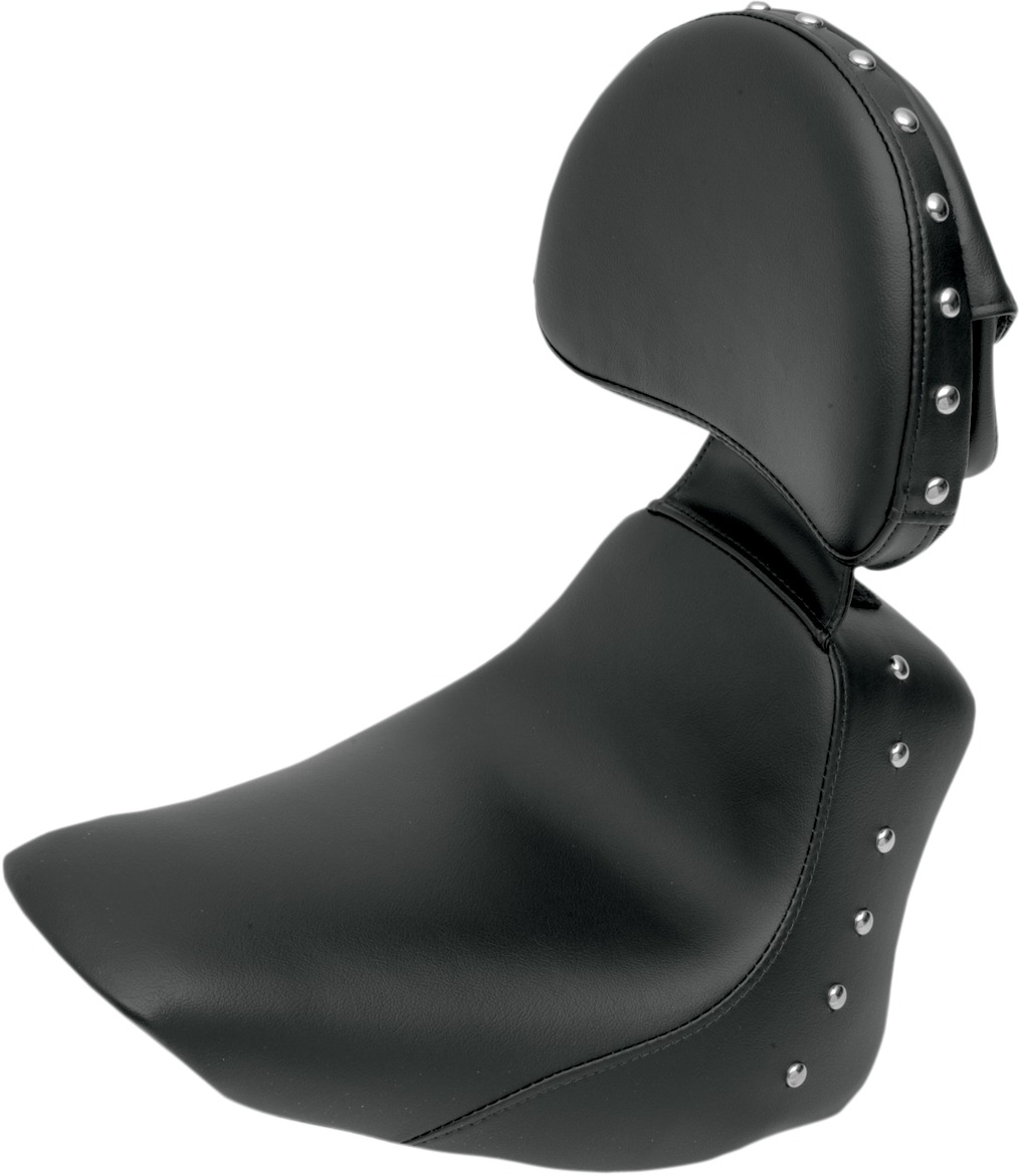 Heels Down Studded Solo Seat Gel w/Backrest Low&Forward - For FLSTN FLSTC - Click Image to Close