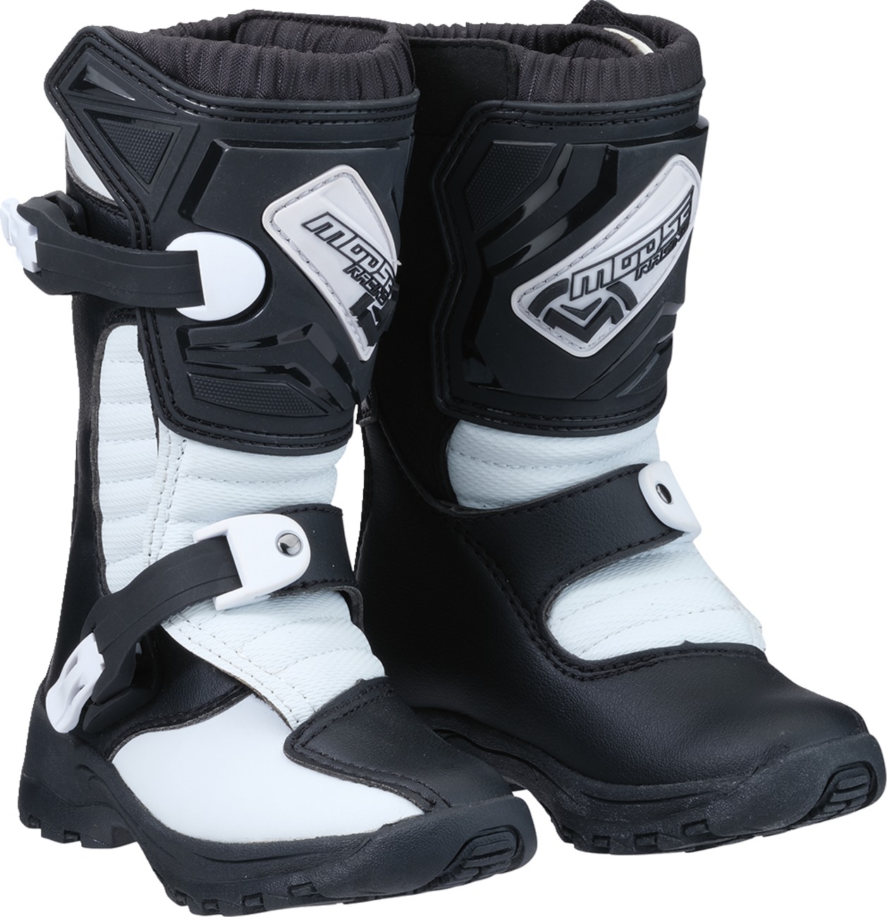 Moose Offroad M1.3 Child MX Boots Black/White Size 12 - Durable MX boots for kids - Click Image to Close