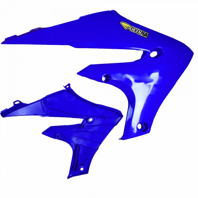 Blue Powerflow Radiator Shrouds - For 18-23 YZ450F, 19-23 YZ250F/YZ450FX/WR450, 19-24 WR250 - Click Image to Close