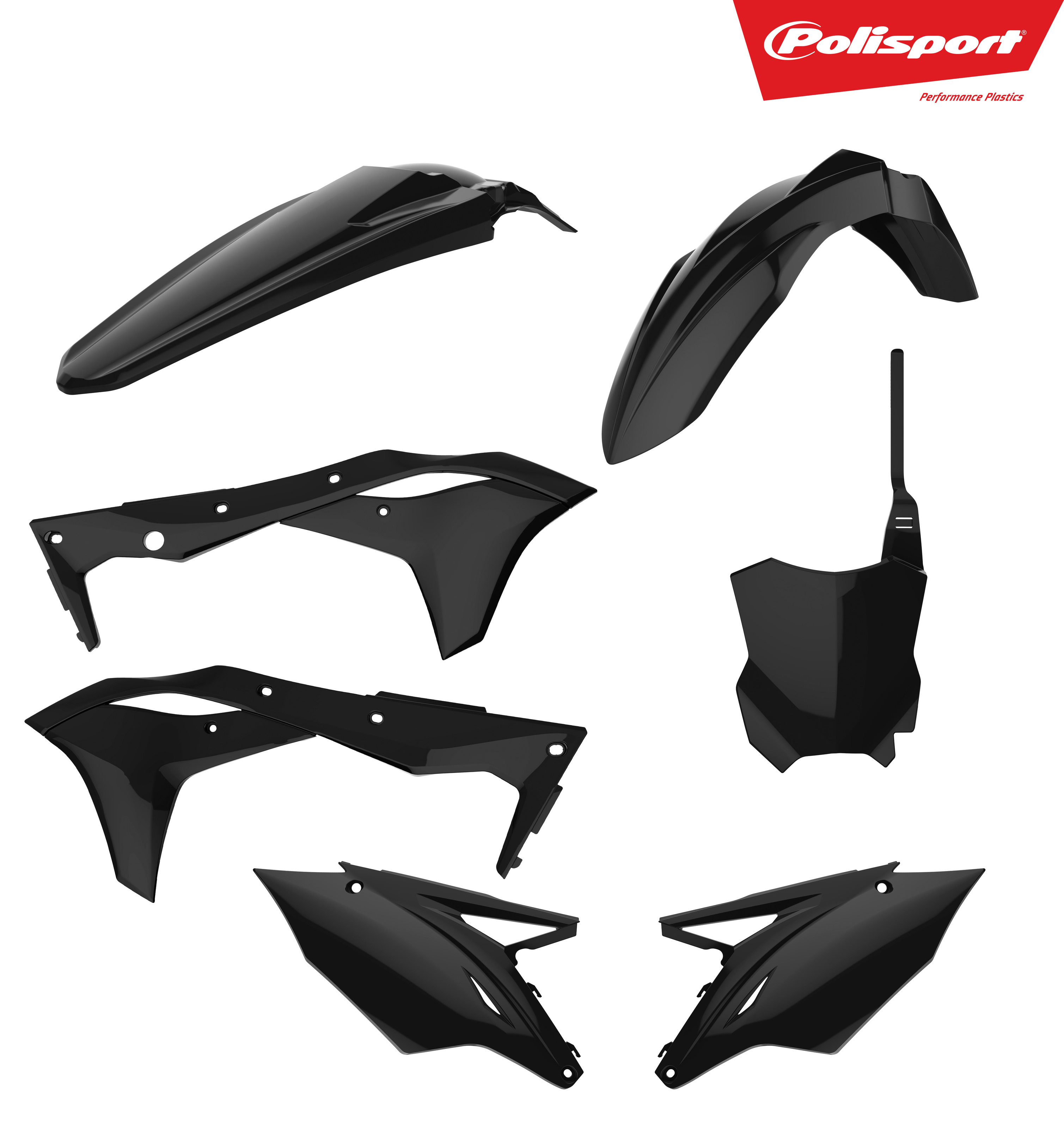 Plastic Body Kit - Black - For 17-19 Kawasaki KX250F - Click Image to Close