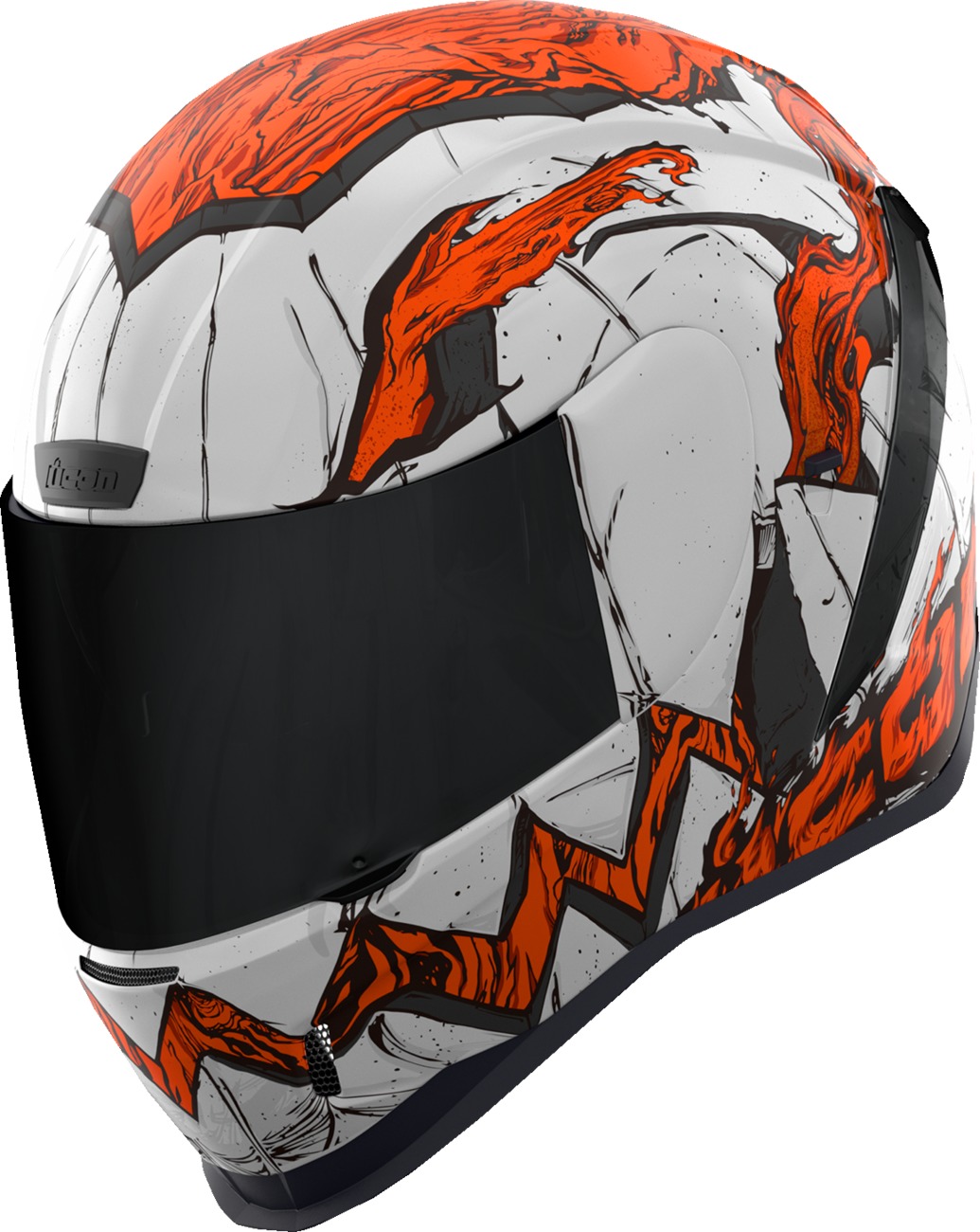 ICON Airform Trick or Street 3 Helmet - M Orange/White - Full face helmet with internal sun shield - Click Image to Close