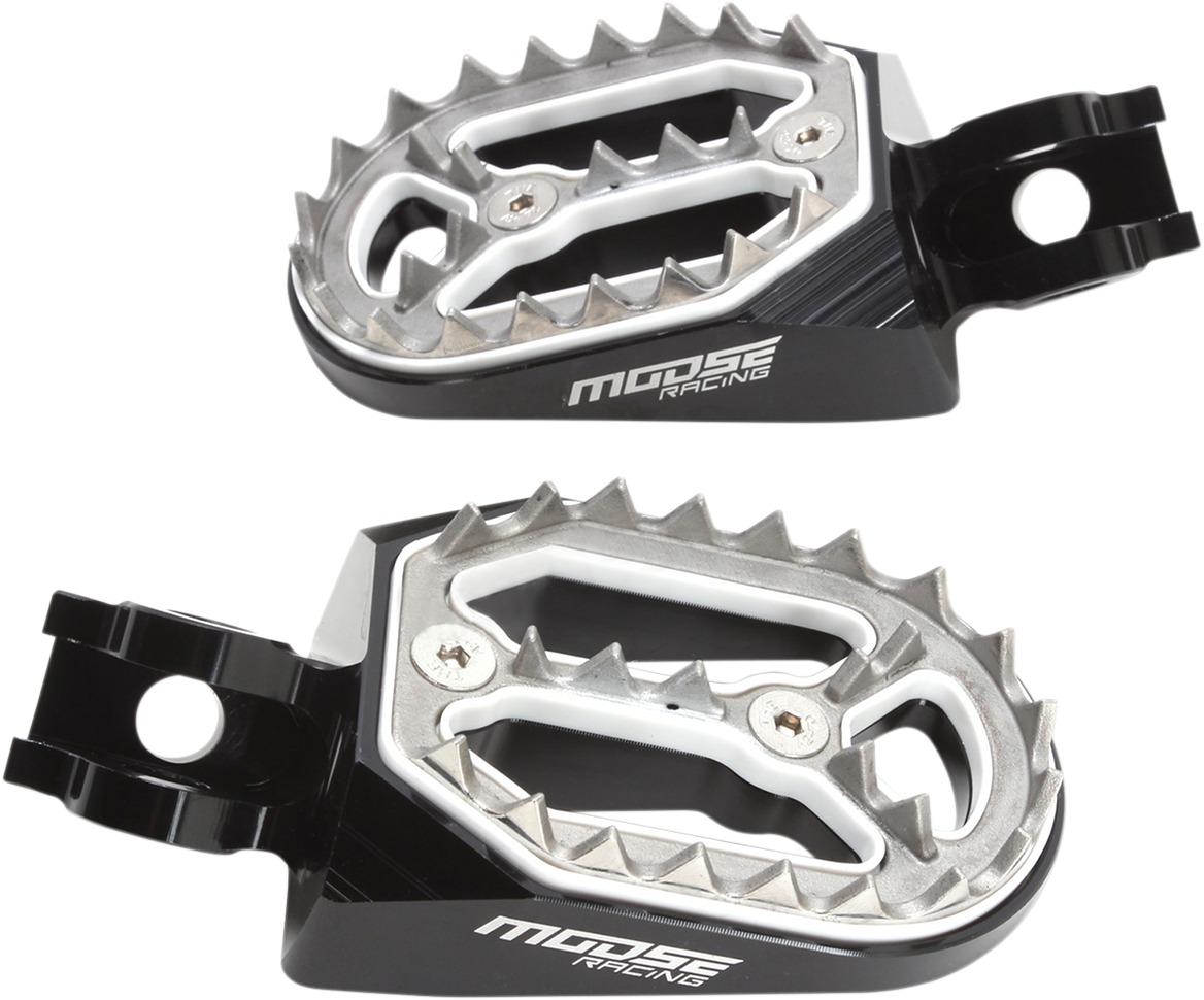 Qualifier Footpegs Black/Silver - For 08-09 Suzuki RMZ250 RMZ450 - Click Image to Close