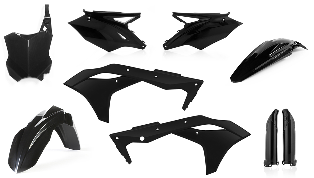 Full Plastic Kit - Black - For 2017 Kawasaki KX250F - Click Image to Close