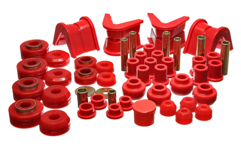 73-79 Ford F-150 Pickup 4WD Red Hyper-flex Master Bushing Set - Click Image to Close