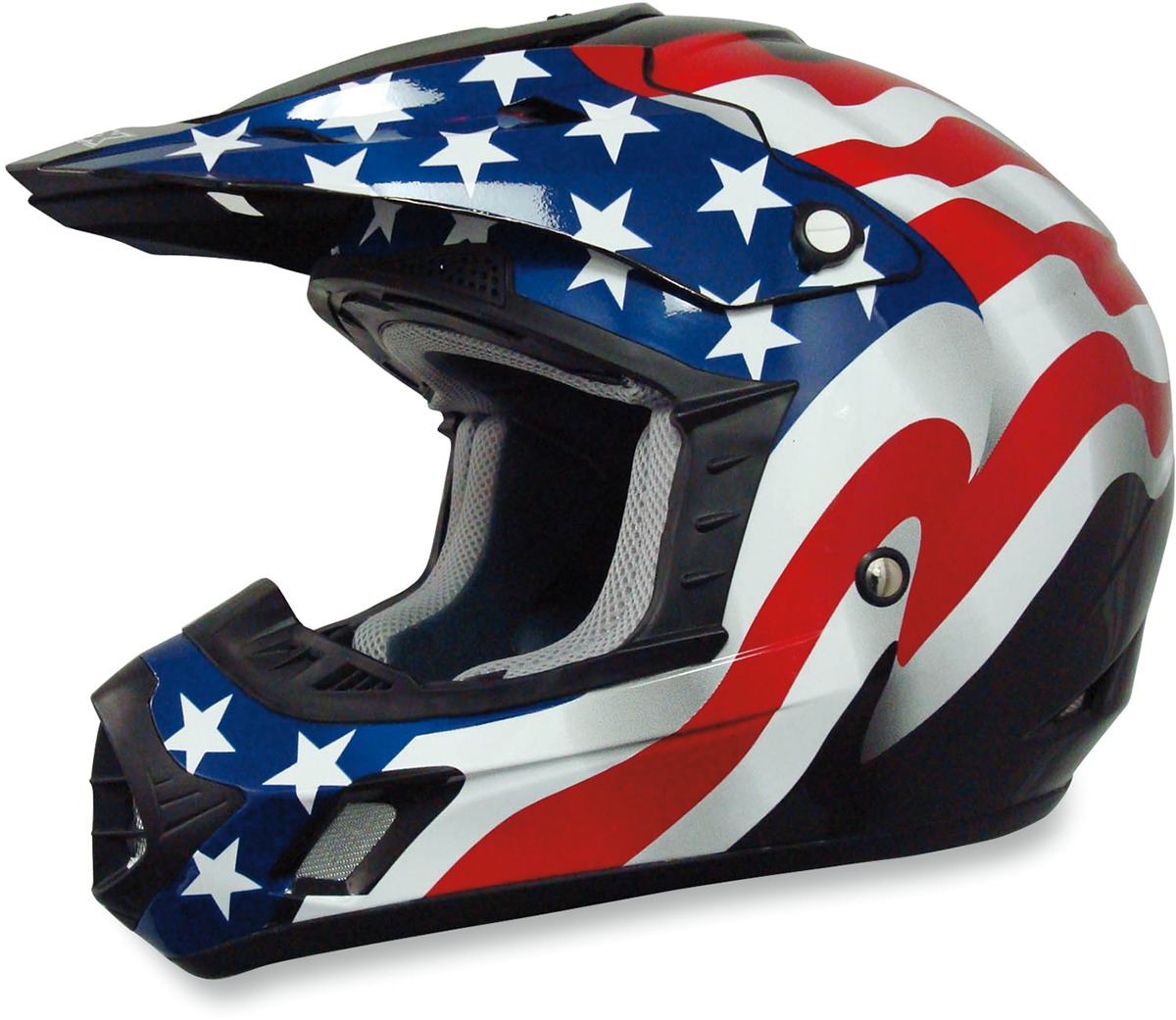 FX-17 Flag Full Face Offroad Helmet Red/White/Blue/Black Small - Click Image to Close