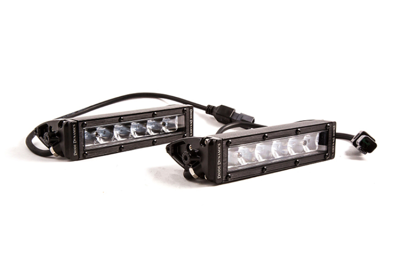 6 In LED Light Bar Single Row Straight SS6 - White Driving Light Bar (Pair) - Click Image to Close