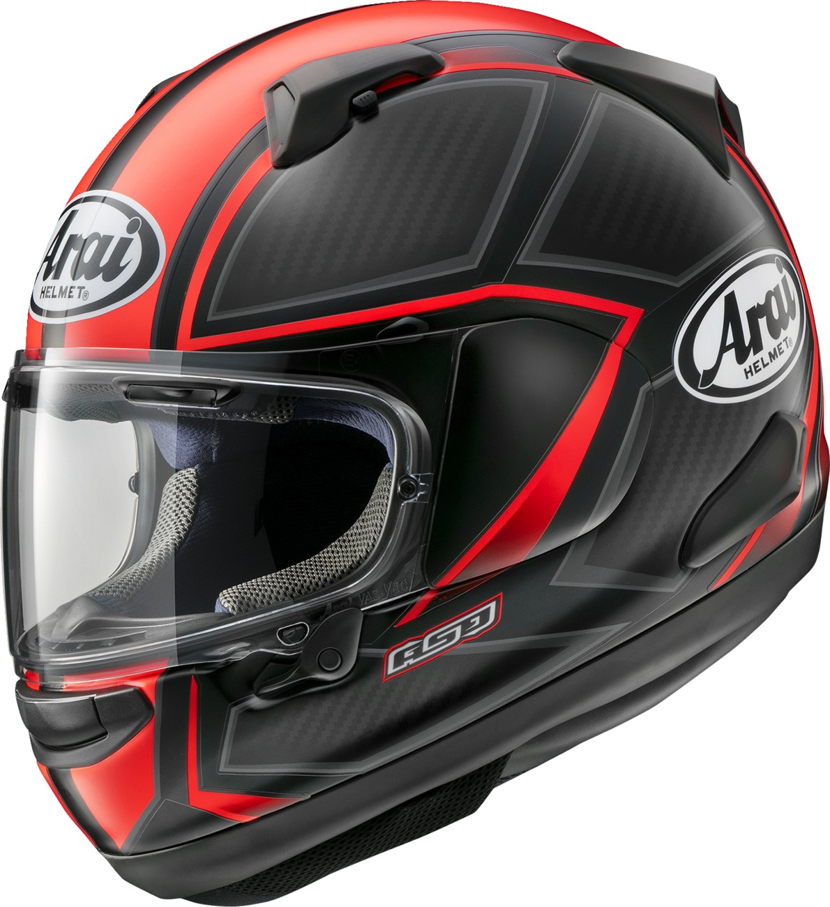 Arai Quantum-X Spine Helmet Matte Black/Red 2XL - Full-face helmet with Spine graphic - Click Image to Close