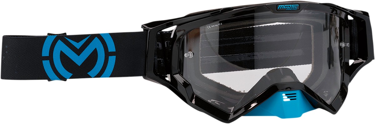 XCR Black / Blue Galaxy Goggles - Clear Lens - Click Image to Close