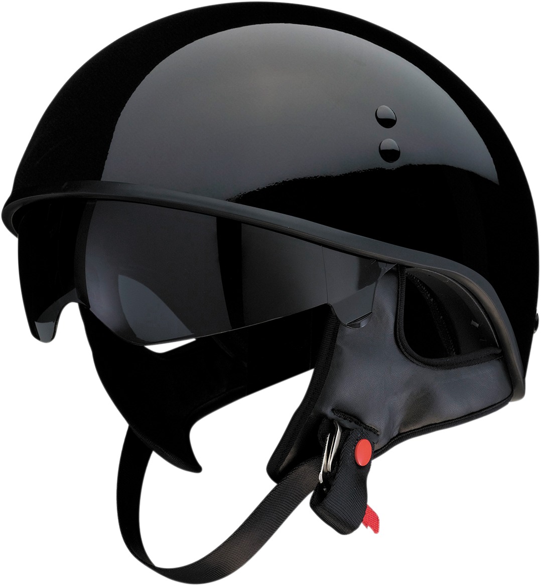 Vagrant Solid Street Half Helmet Gloss Black Small - Click Image to Close